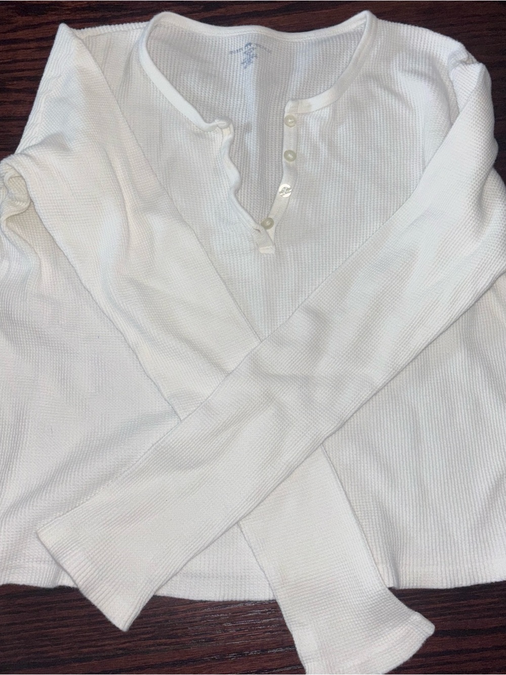 Brandy Melville White Long Sleeve Henley
